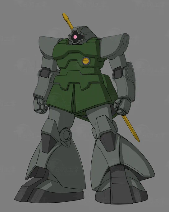 MS-05B グフ ジオン公国軍スウィネン社製の試作型MS 海や河川からの上陸作戦では猛威をふるったが、ベルファスト基地戦においてはホワイトベースの押し潰し攻撃により撃破された 武装は フェノンメーザー砲 頭部バルカン砲 フリージ・ヤード 主なパイロットはマ・クベ他 #ザクの日