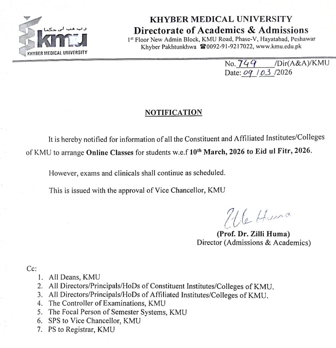 Khyber Medical University tweet media