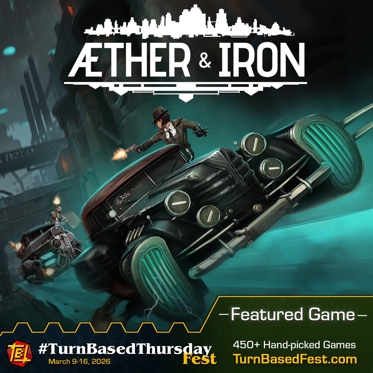 SeismicTweets's tweet photo. Check out the Aether &amp; Iron demo during #TurnBasedThursdayFest this week on Steam! 
⚔️ Turn-based vehicular combat 
🎲 Dice-based skill checks 
🤝 Recruit a crew
🎭 Fully voiced Narrative RPG
🗓️ Coming to Steam March 31!

https://t.co/rM3y7SdDfz https://t.co/edhdsUKB7s