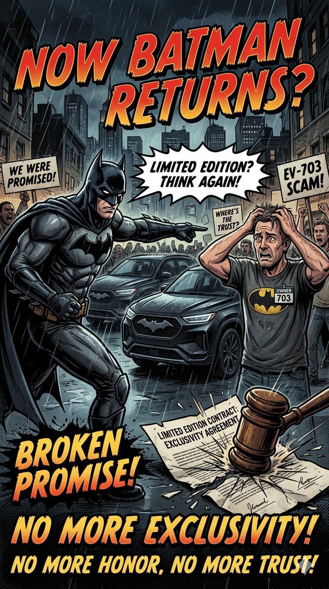 InvestorShubham's tweet photo. @anandmahindra @mahindraesuvs 

Fan demand can’t rewrite the meaning of Limited Edition.
The first 999 owners trusted the promise of exclusivity &amp; invested their money.
Diluting that promise damages customer trust.

#BE6BatmanEdition #BatmanEdition #BE6Batman #BE6
#Nifty #Sensex https://t.co/lanMvuZaKq