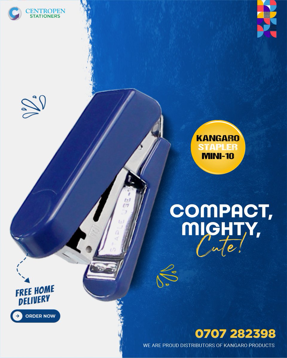 store_centropen's tweet image. Compact and Mighty! Meet the #KANGARO #Stapler Mini-10

Small enough to fit in your bag, powerful enough to handle your daily stapling needs.This little gem is perfect for students, travelers, or anyone who needs a reliable stapler on the go.

#PortableStapler

@muli_brian_