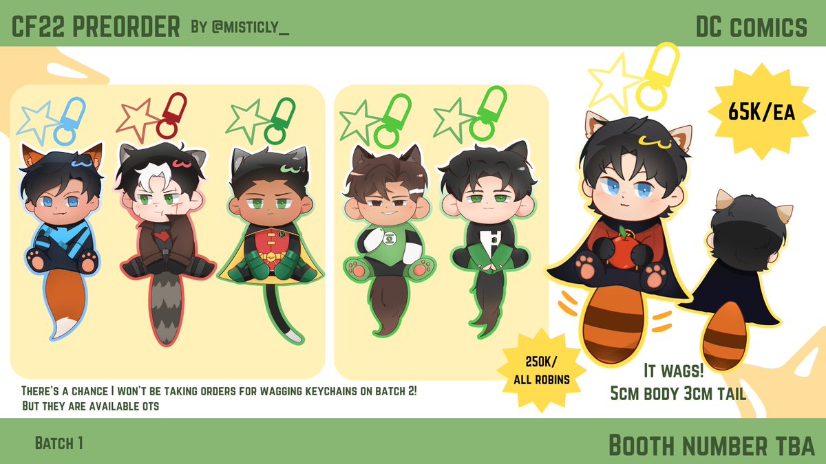 Misticly_'s tweet image. Myst's #CF22 catalogue is here! | Batch 1

📅 9 - 23 March 
✉️ Pick up both days + Mail order shopee n manual
⭐ DC comics (Green Lantern, Batfamily, etc) Marvel (Daredevil, Punisher, Bullseye) 
🔗 forms.gle/Q6pGQEHHjUL9hc…

#CF22catalogue #comifuro22