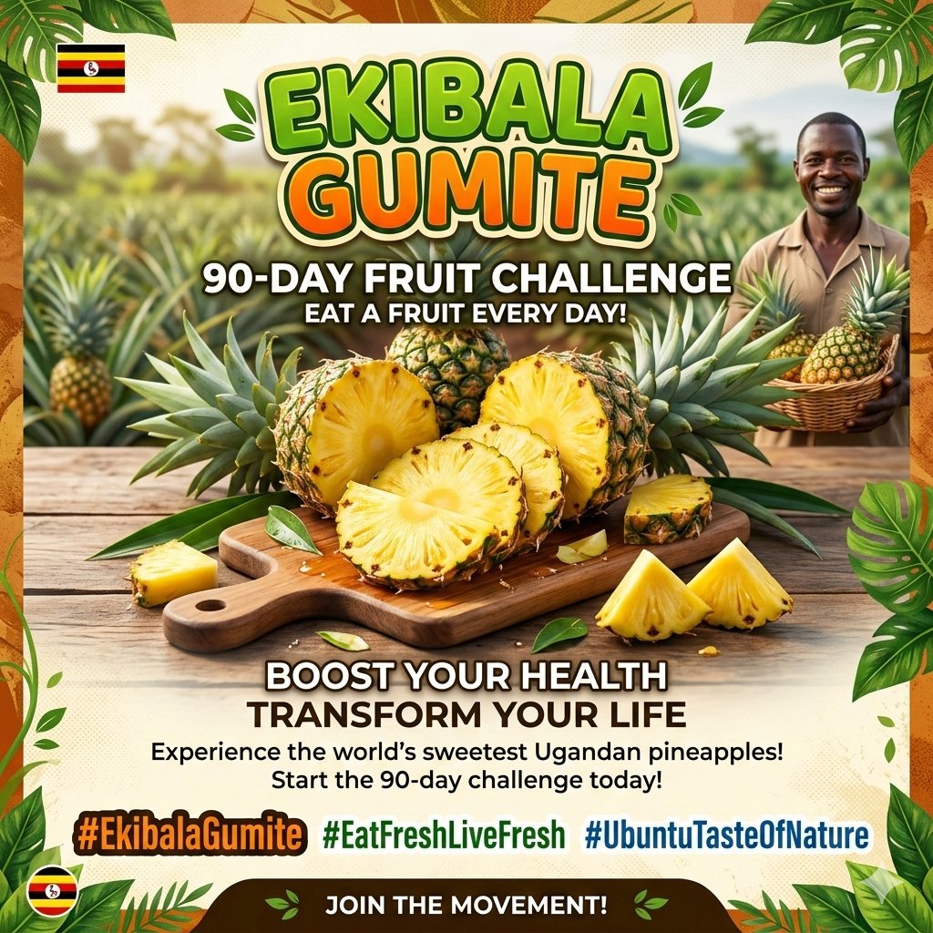 nshekan's tweet photo. Did you know that Uganda has the sweetest pineapples 🍍  in the world? Try one today and testify. #UbuntuTasteOfNature #EkibalaGumite #EatFreshLiveFresh #AfruitAday #Wellbeing #Wellness https://t.co/ppASvn02Rx