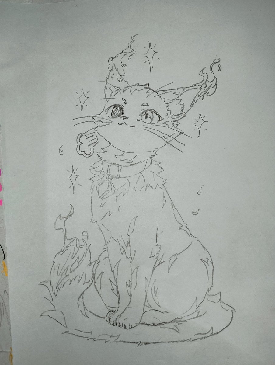 YamuriNyan's tweet photo. Cat. Arson cat. Arson. 

#ocart #traditionalart https://t.co/6uF7jiJFGY