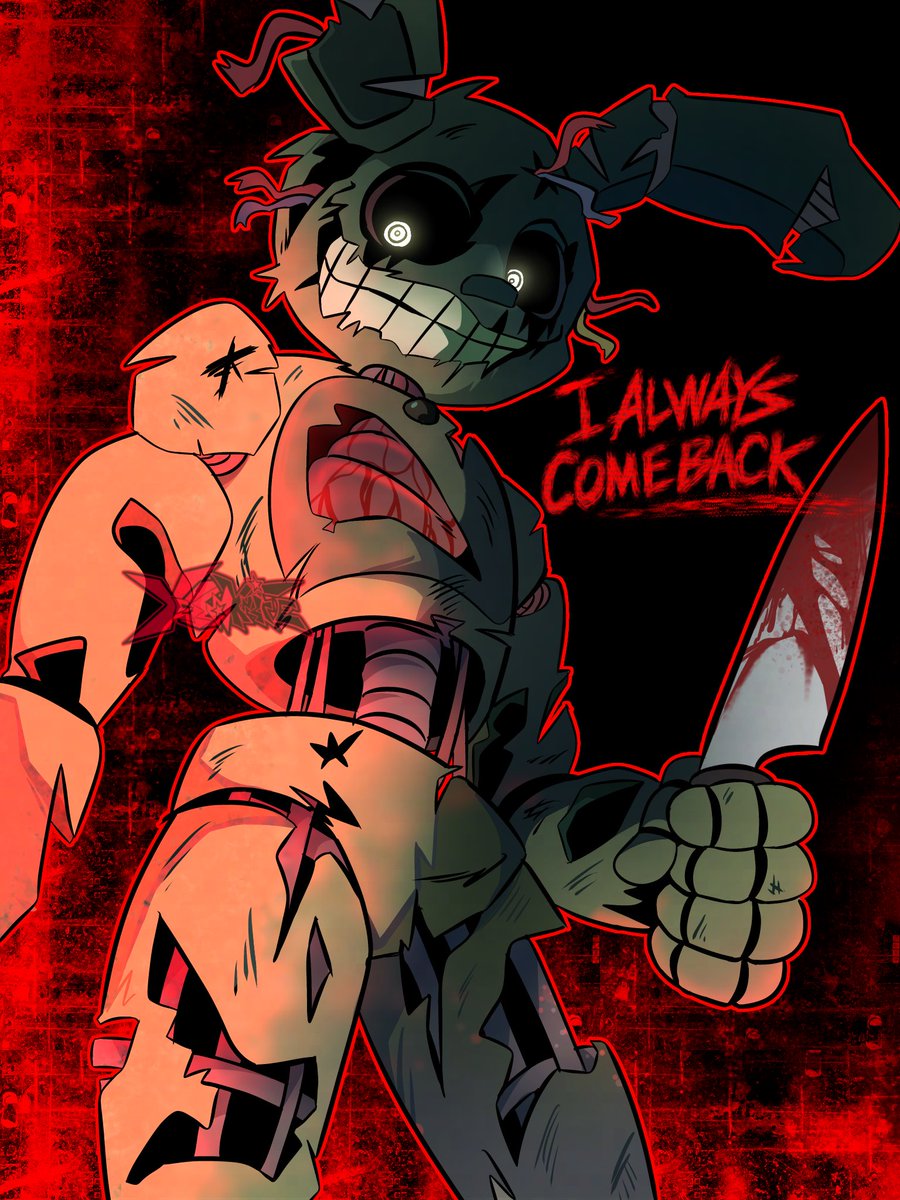 empanadauma's tweet image. #fnaffanart #fnaf3 #springtrap 
遅れながらも11周年祝いの絵