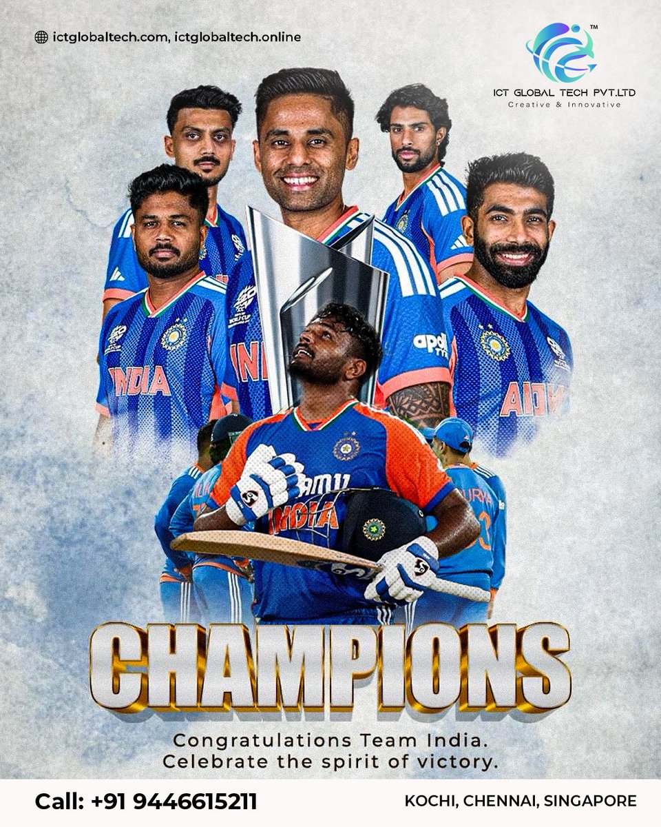 IctGlobalTech's tweet photo. Champions once again! 🏆🇮🇳
A proud moment for every Indian as Team India lifts the trophy and makes the nation celebrate together. The spirit, dedication, and teamwork truly made this victory unforgettable.
#TeamIndia #Champions #CricketVictory #ProudMoment #IndianCricket 🏏 https://t.co/YlpyN8MLI4