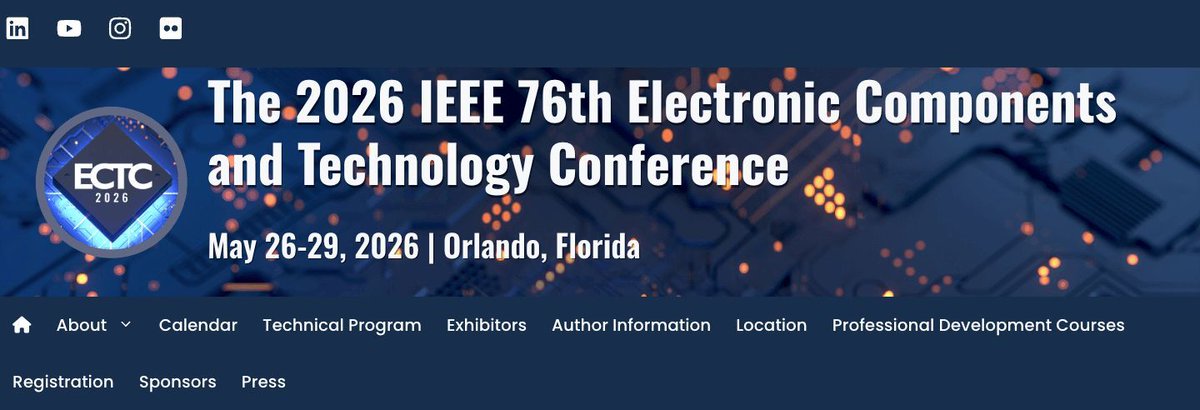 JissoNews's tweet image. 5月26日-29日に #IEEE Electronics Packaging Society #EPS が、the 2026 IEEE 76th Electronic Components and Technology Conference #ECTC を開催。米国フロリダ州オーランドにて。詳細は ectc.net に。
 #ECTC2026 #Conference #ElectronicsPackaging