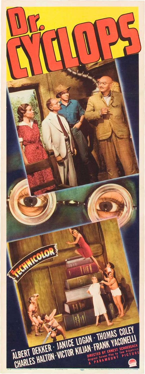 FrankMalfitano's tweet photo. FILM OF THE DAY: The team behind KING KONG prod #MerianCCooper & dir #ErnestBShoedsack did this fun if limited in ambition 1940 #scifi #horror #cult fave about mad scientist #AlbertDekker who shrinks his colleagues good effects & #Technicolor #1940s #CharlesHalton #VictorKilian https://t.co/5f19Re7moV