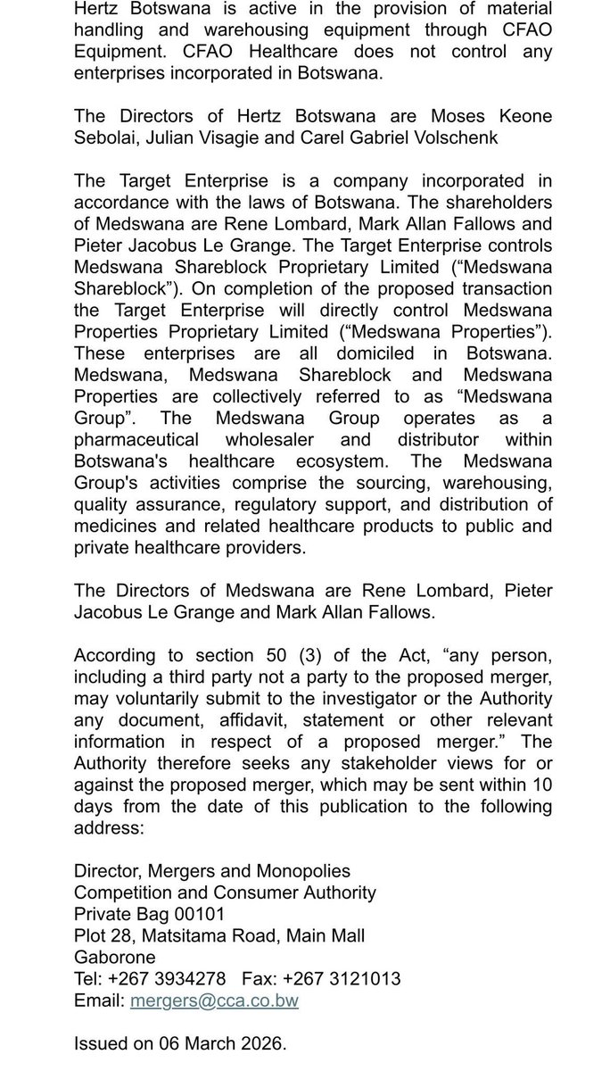 Competition & Consumer Authority Botswana tweet media