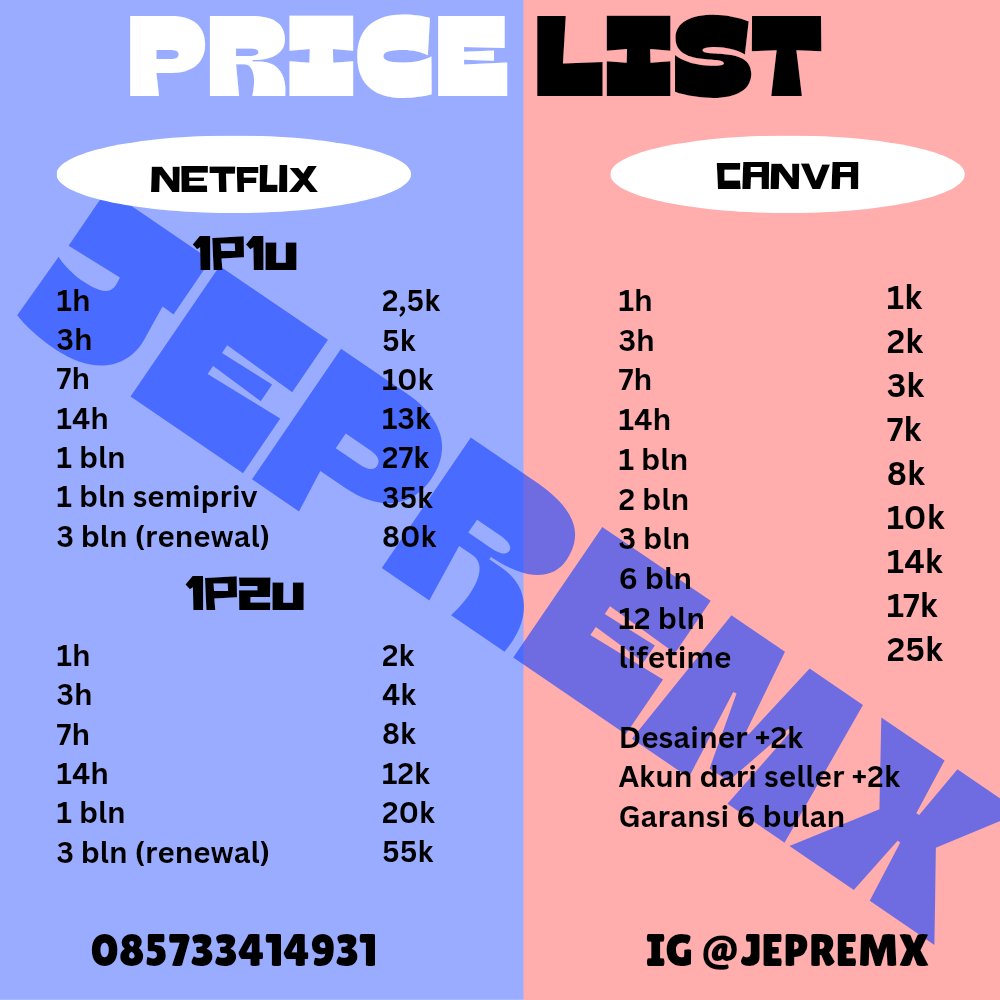 jepremx || 100+ testi || only wa tweet media