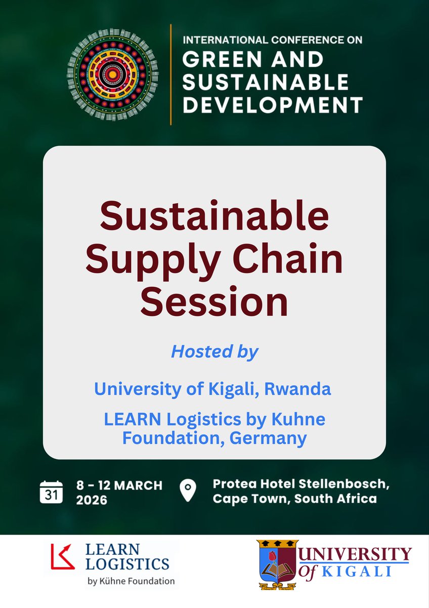 UnivOfKigali's tweet photo. Kigali to Cape Town: ICGSD 2026 — Innovate, Transform, Sustain
Conference Programme: https://t.co/9LQCzX8t57 https://t.co/Rm1GeDY5Ky
