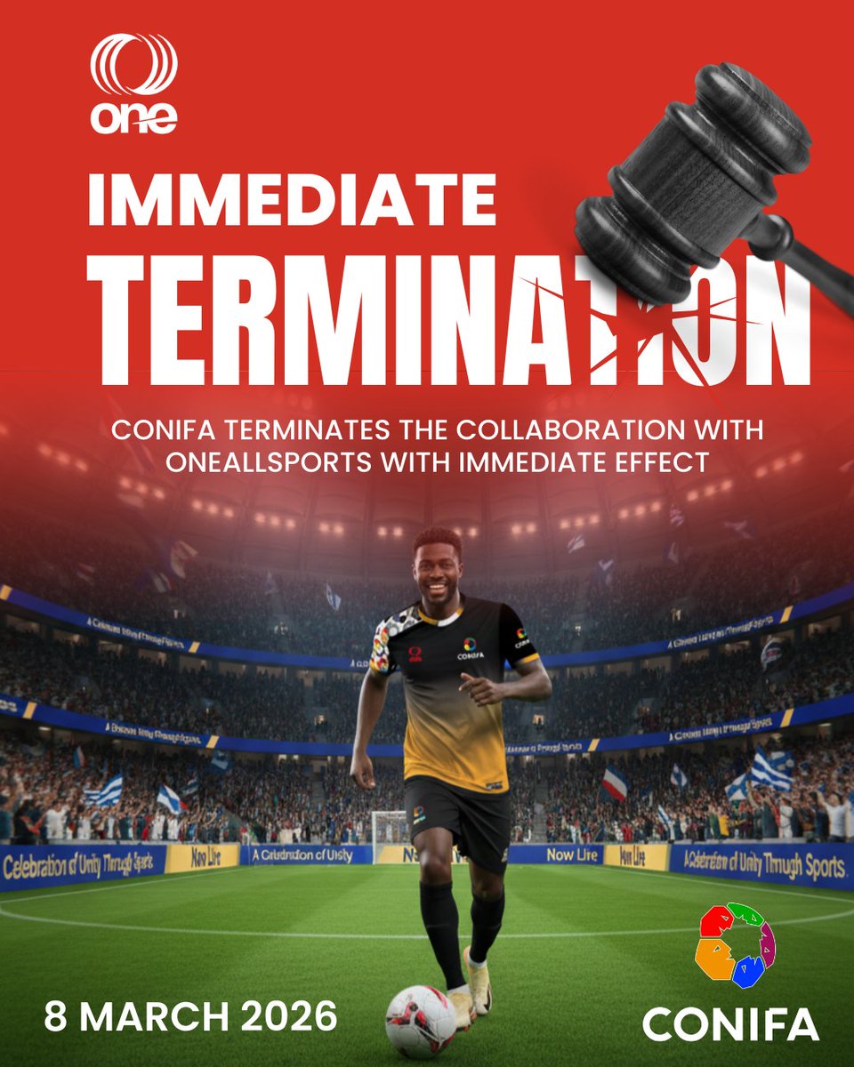 CONIFAPresident's tweet photo. CONIFA terminates its colaboration with OneAllsports with immediate effect. Find our more here:
https://t.co/GeuPkA7VE2 https://t.co/GUrMrMrjAG