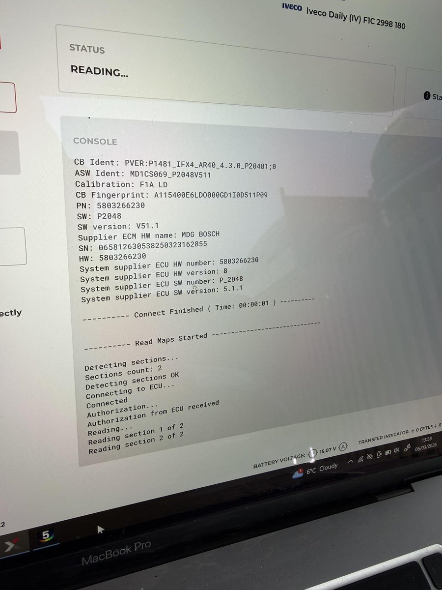 Flex read and write 2023 Iveco Daily MD1CS069 ECU
MY2023 Iveco Daily MD1CS069 👍🏻 Great Work
OBD Bench. OBD direct wouldn’t read. Sgw.

obdii365.com/wholesale/flex…