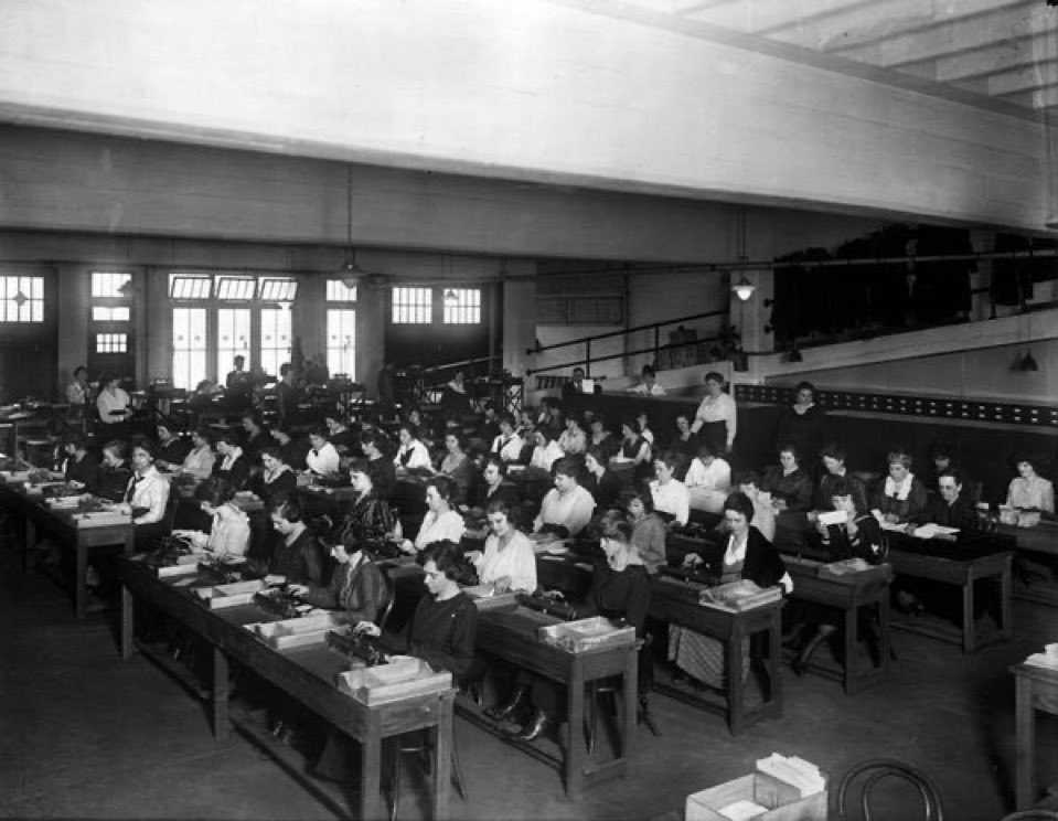 the word "computer" went:

1. A person doing math  
2. A machine that helps people do math  
3. A machine that asks other machines to do math for it