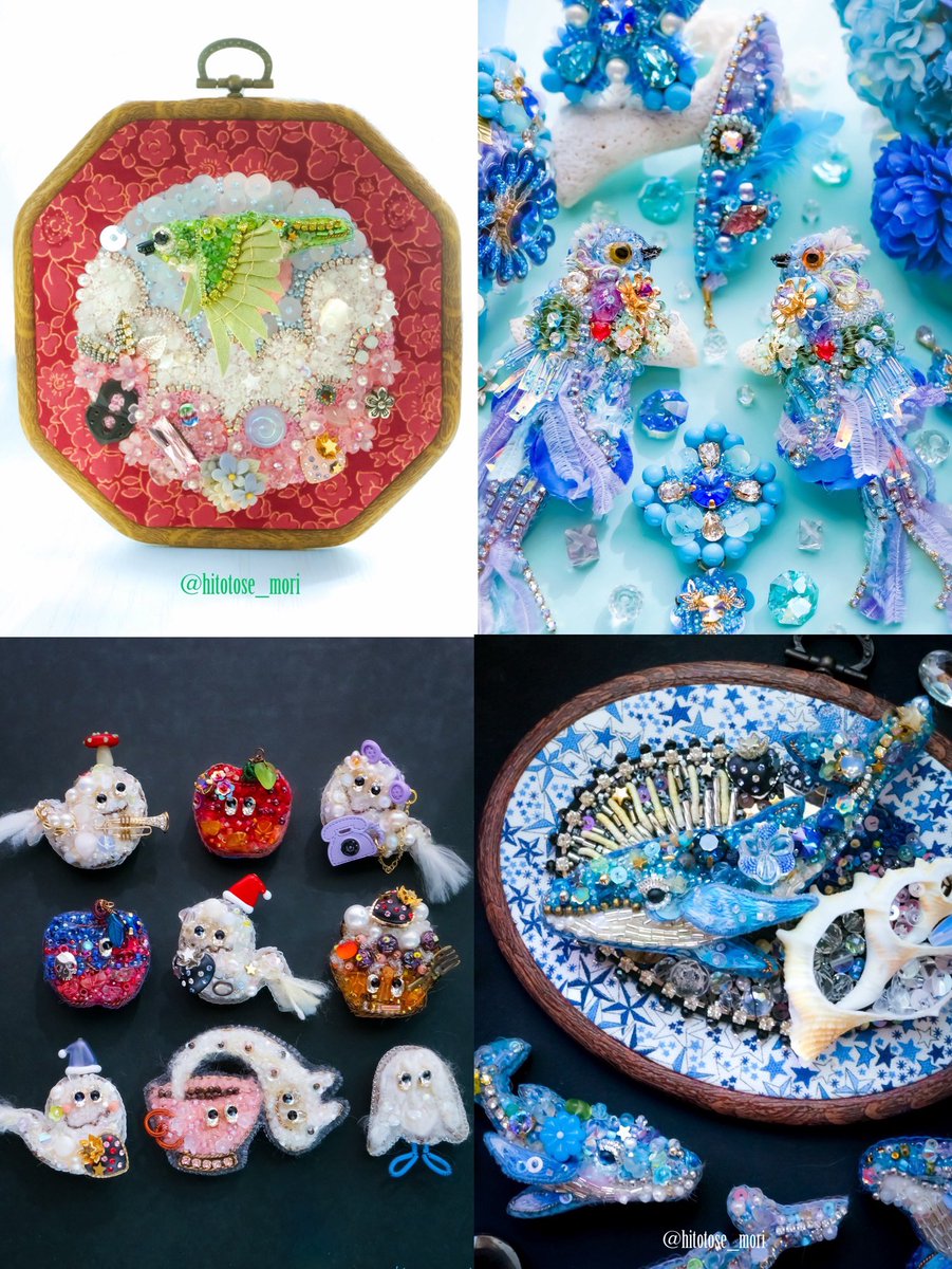 ヒトトセ🪽ビーズ刺繍作品やコスチュームジュエリーを作っております。 tweet media