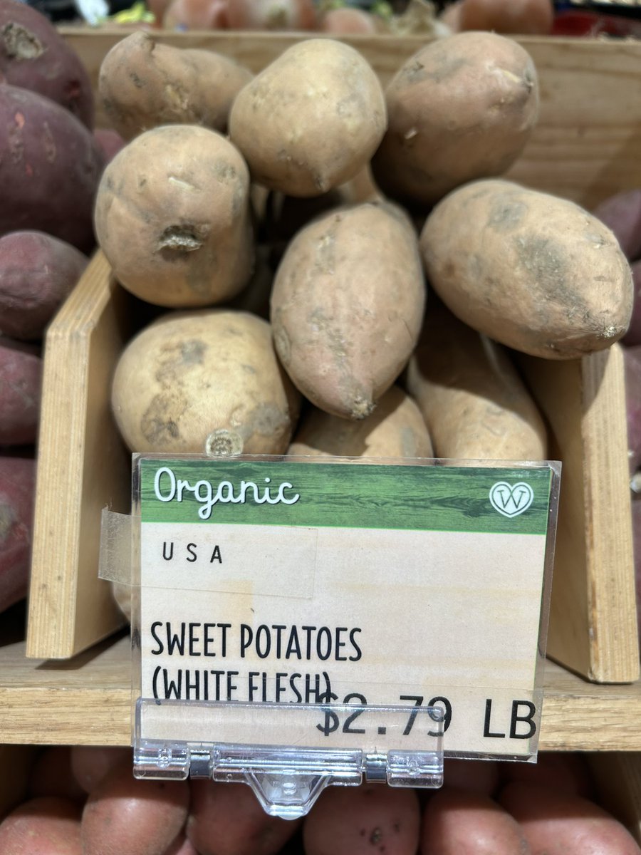 YogaMedGroup's tweet photo. Sweet potatoes are among the most nutritious vegetables! There are traditional diets around the world that are centered around them. They provide high-quality complex carbohydrates and a plethora of nutrients. 

We found these at @wheatsville 

#sweetpotato #yogadiet #eatwell https://t.co/H5u6fLI2Ty