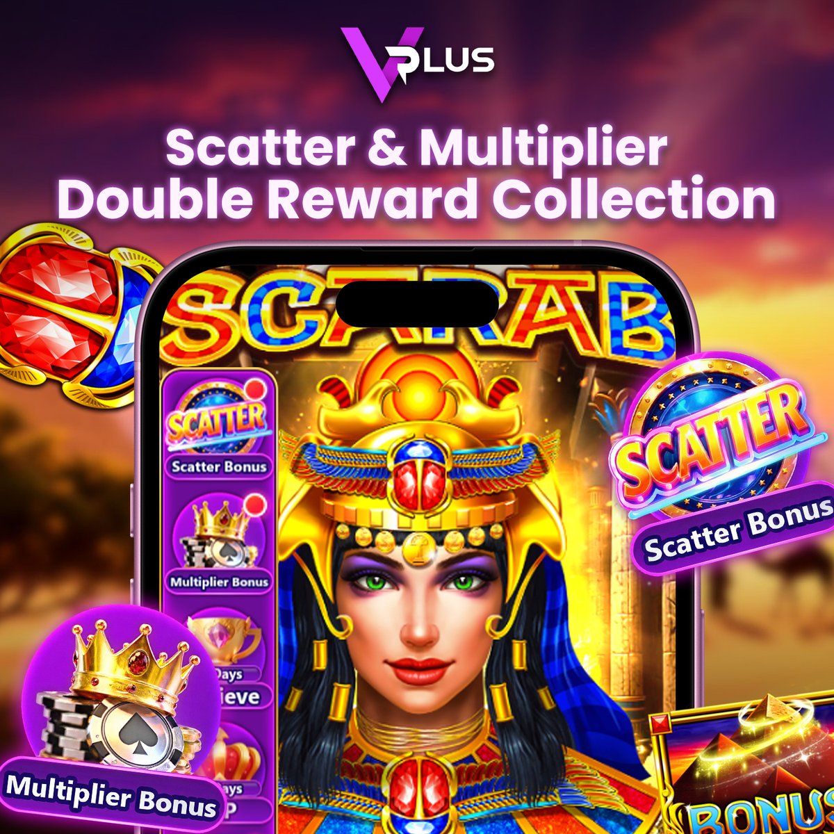 VPlusofficialhq's tweet image. 🎯 Double Reward Insight

• 4 Scatter → 5×, 5+ Scatter → 10×
• High multiplier bonuses 10–50% (capped)
• Players can collect both Scatter &amp;amp; Multiplier rewards simultaneously, maximizing round value
📊 Operators get actionable insights to refine campaigns

#VPLUS