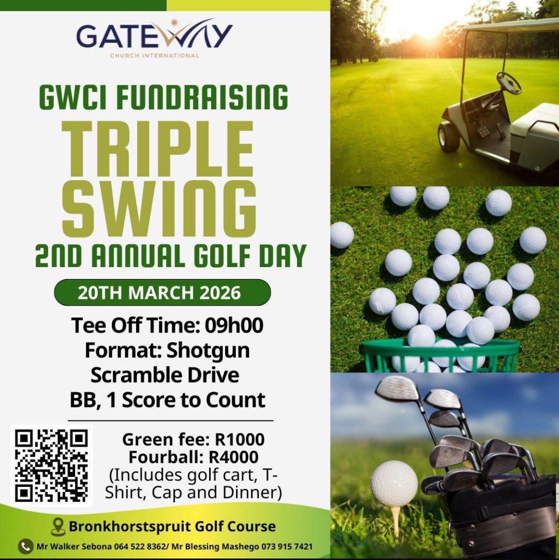 ee196dc80ec444f's tweet photo. Friday 20th March 2026 is near, all welcome to this GWCI fundraiser in Bronkhortspruit, even non golfers are invited especially for the 19th hole, which will be a time for auctions and raffle, and a great time to connect. See you there. https://t.co/xBssKRdp16