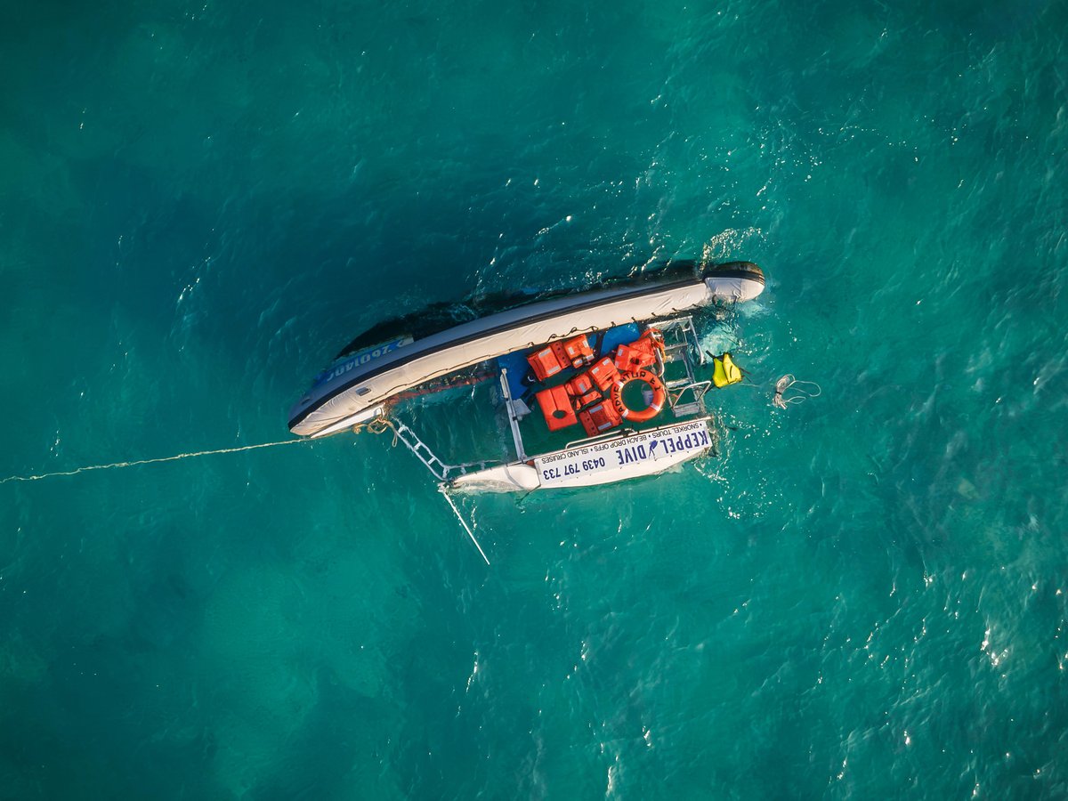 BahaAdventures's tweet photo. Not great for the dive shop to wake up to this. But they did get a spare boat over to the island quickly and got everyone into the water. https://t.co/gpywOKxnIi