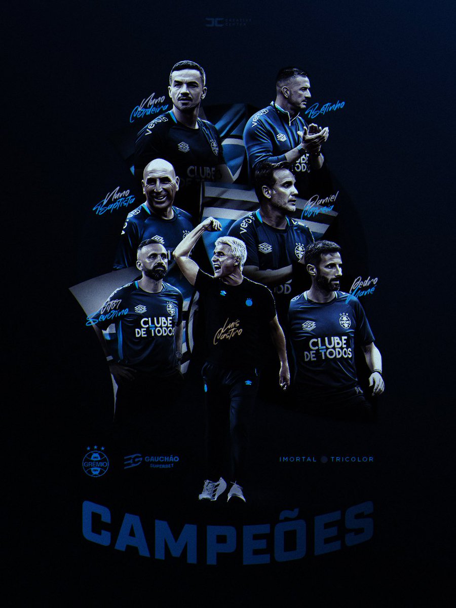 CAMPEÕES 🏆 (daquele troféu mesmo, o verdadeiro … tipo, a taça mesmo .. tipo, vencemos, 4-1, o Estadual … Gaúcho .. no campo .. tipo, a jogar futebol)