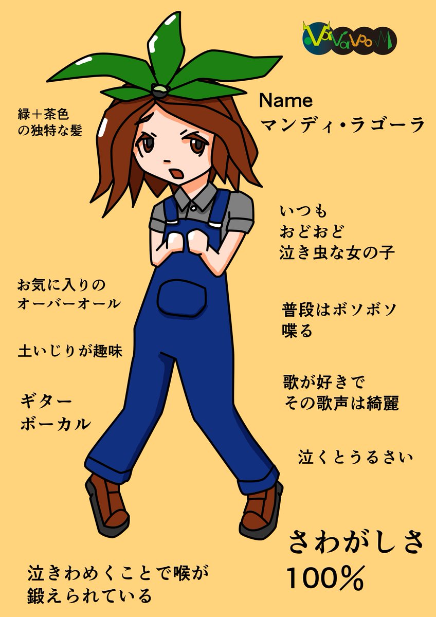 今週も！
ババブーンッ！
今日も引き続きメンバー紹介致します
キレイに彩色しました
マンディー・ラゴーラちゃんです
ギター＆ボーカルの彼女の性格ををおさらいです❣

＃でじるみ東京三鷹　＃就労継続支援B型事務所