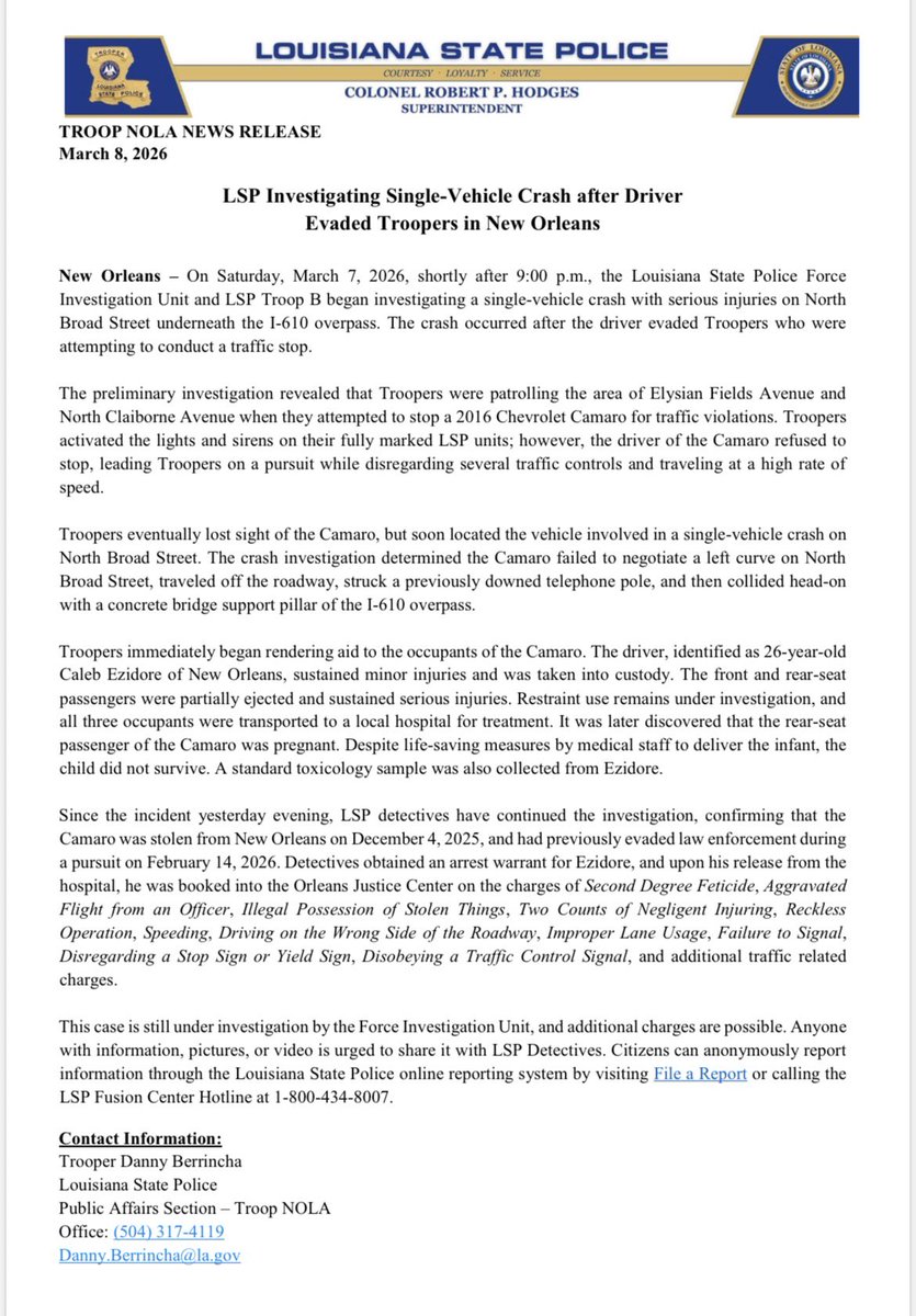 LA State Police tweet media