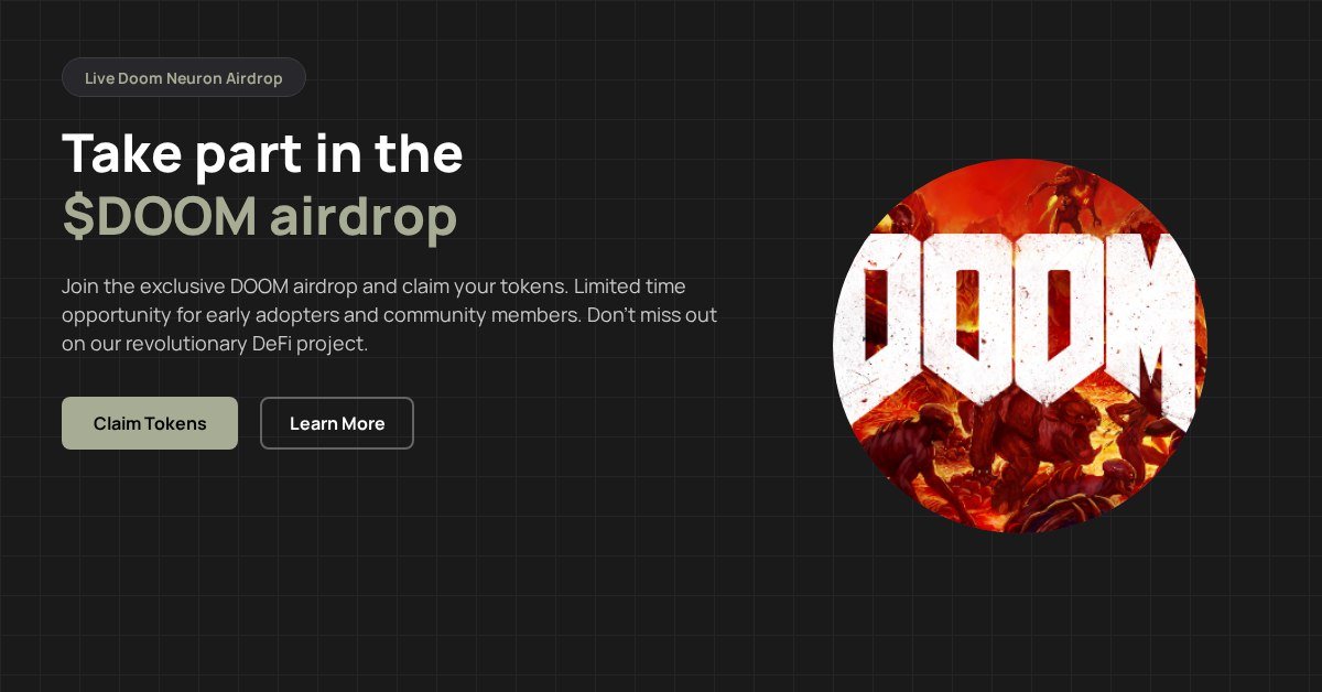 GrinyNabil's tweet photo. BREAKING: $Doom DROP LIVE!
Exclusive drop only for community holders
First come, first served — claim now before it's gone!

https://t.co/Qg7ekjKMYN https://t.co/wgteOvFvAN