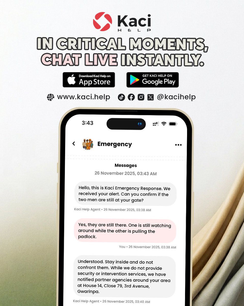 kacihelp's tweet photo. In emergencies, Live Chat lets you update agencies in real time and stay connected until help arrives.

Download: https://t.co/LxxsXNIOHy

#KaciHelp #TravelSafe #Emergency #KaciLiveChat https://t.co/kwBgQPubEl