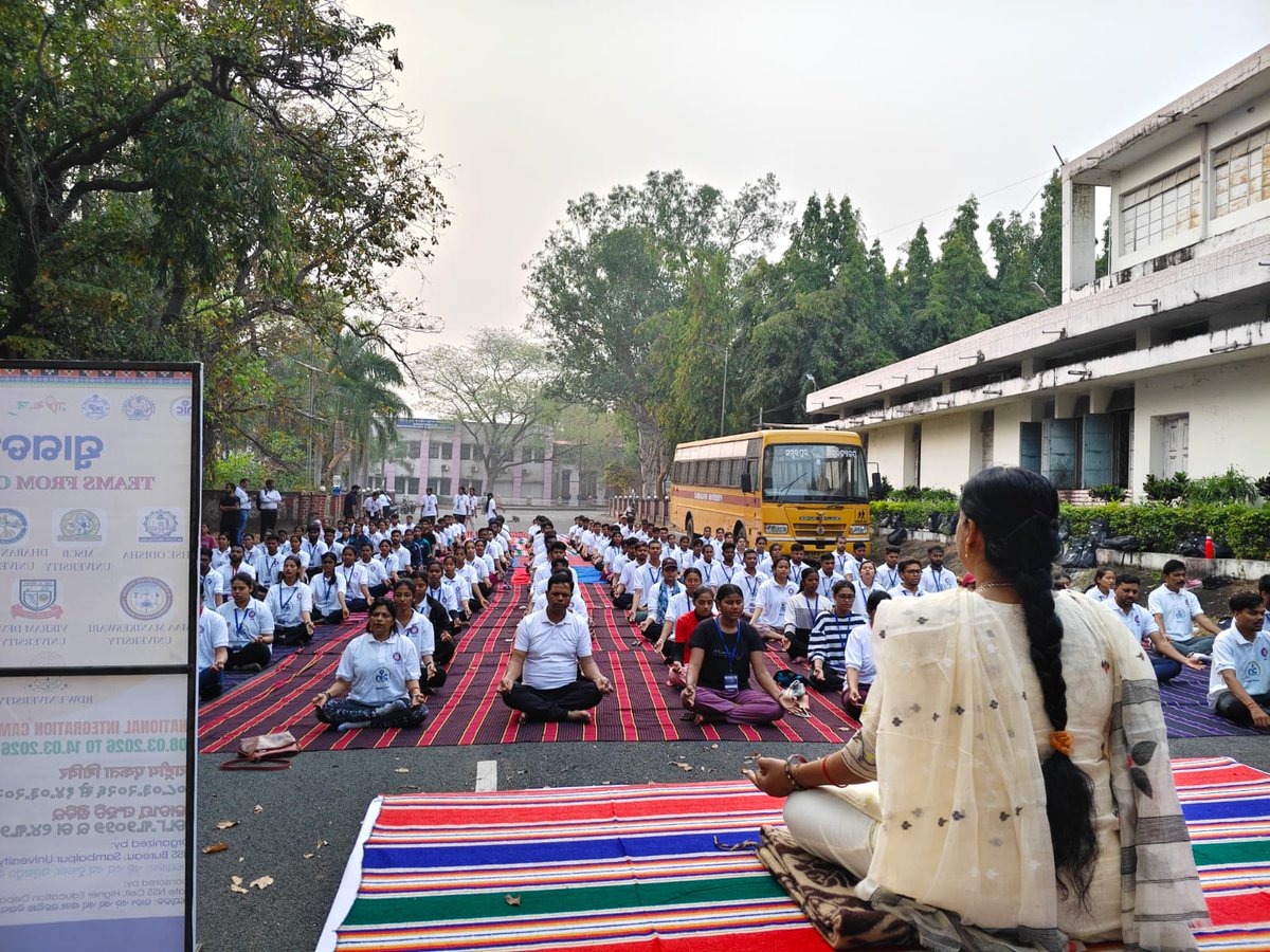 nssbbsr's tweet photo. Yoga practice during National Integration Camp organised by Sambalpur University, Sambalpur, Odisha
#NSS #niccamp2026 #youthempowerment #nationalintegrationcamp https://t.co/bcC2rEcuiR