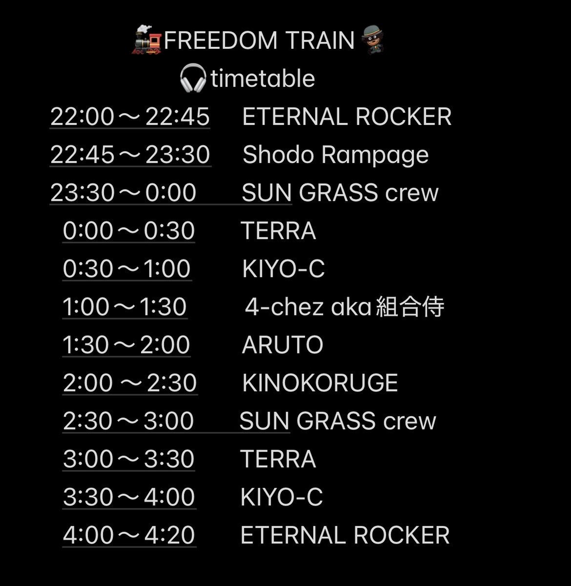 CAZNABIS's tweet photo. ￼FREEDOM TRAIN￼
REGGAE MUSIC 
@clubbuddha 
名古屋市中区新栄1丁目5-25 
第二Mビル6F
偶数月　第1金曜日
4月3日 金曜日　22:00〜4:20
MENS ¥2000-1D
LADIES ¥1500-1D
🎶SOUND 
　4-chez aka 組合侍
　ARUTO
　ETERNAL ROCKER
    KINOKORUGE
　KIYO-C
　SUN GRASS crew
　TERRA
      &amp;Friend https://t.co/13IB8yQ0dz