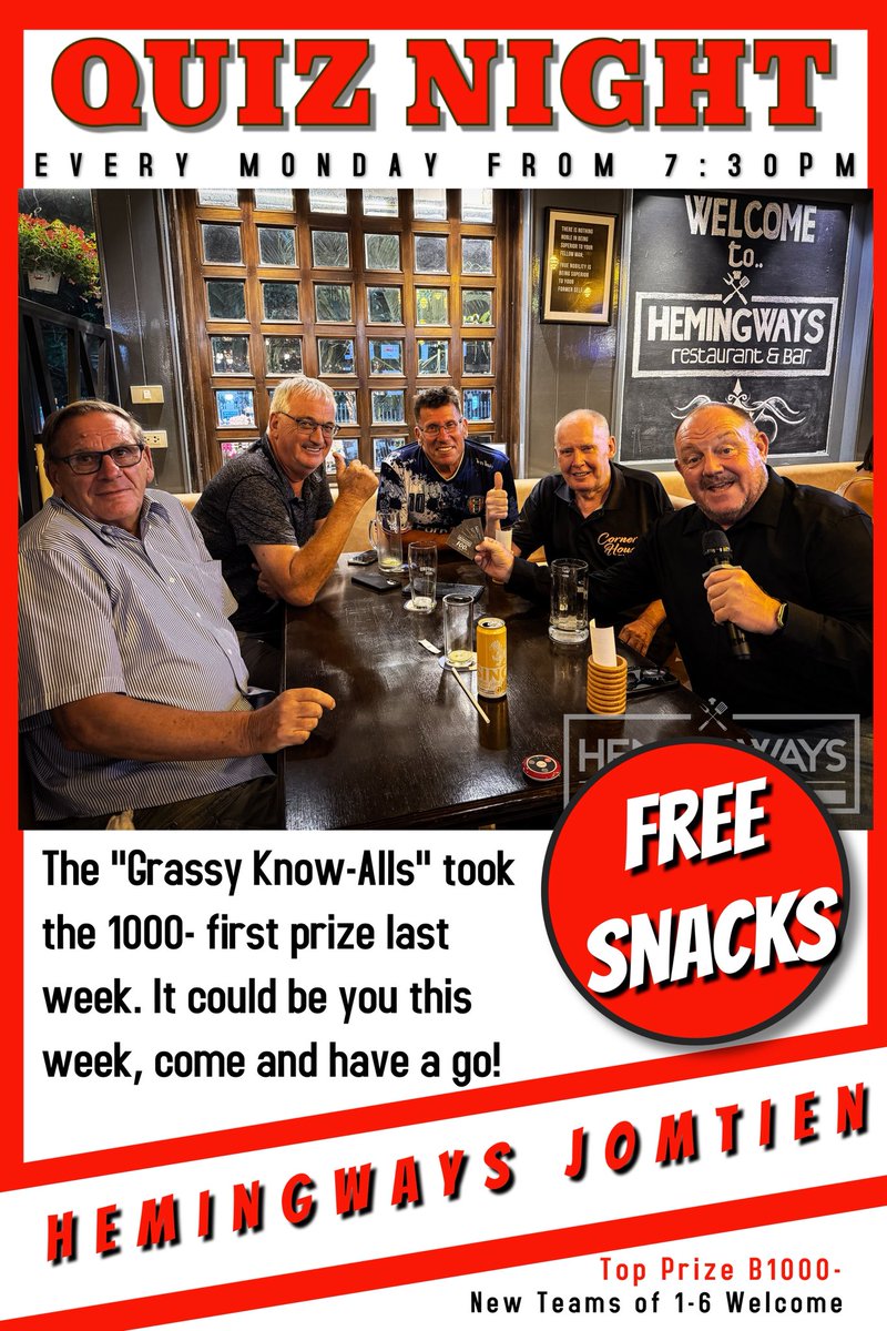 Hemingways • Jomtien tweet media