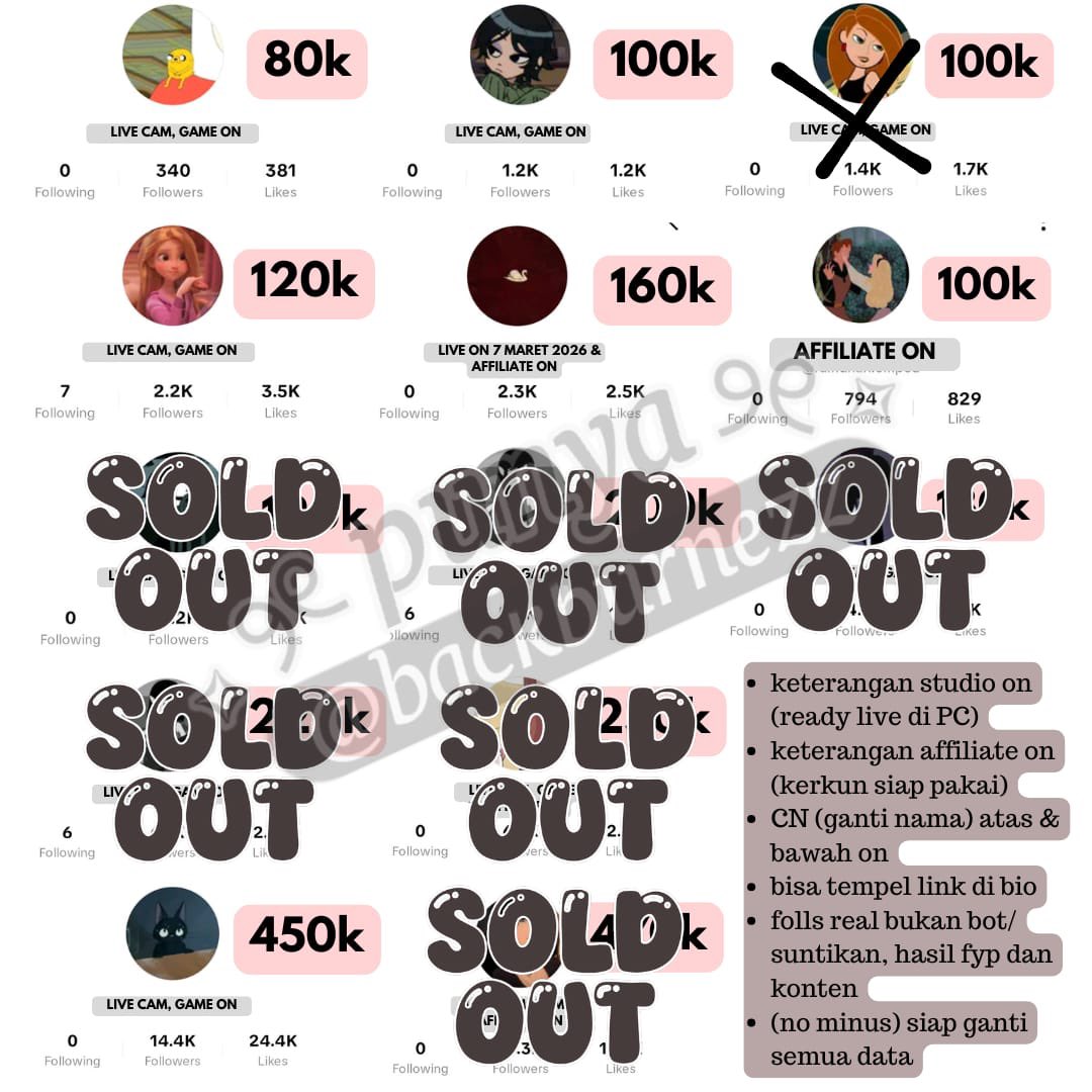 nez⋆ JUAL AKUN TIKTOK | ACC PROMOSI tweet media