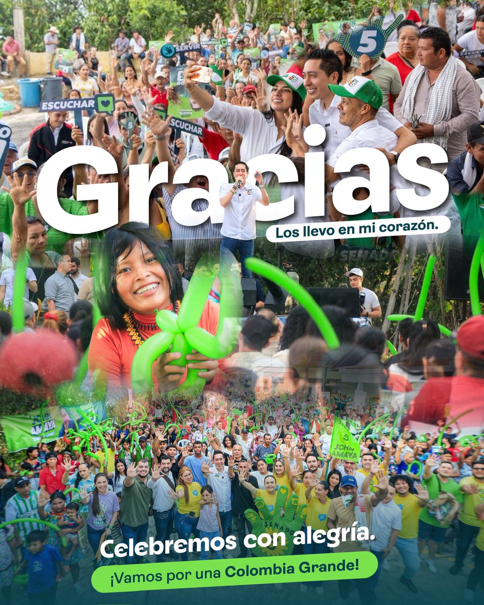 Hoy tenemos más de 104.307 razones para agradecer.

Todo mi cariño para cada uno de ustedes, que cree en este sueño y será parte fundamental en la construcción de la Colombia Grande.

¡Infinitas gracias por ser parte de este momento histórico!

Esto apenas comienza. 🇨🇴💚