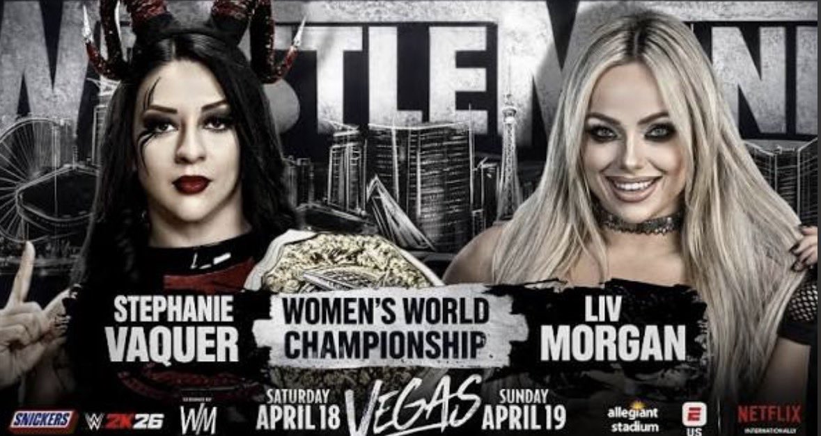 tythecreator619's tweet photo. For the first time both women’s championship matches will include a current or former member of the Judgment Day

LIV Morgan (Rumble winner) Current member

Vs 

Stephanie Vaquer (WWC)

And 

Rhea Ripley (Chamber winner)
Former member 

Vs 

Jade Cargill (WWE Women’s Title) https://t.co/gMaGhmzvEX