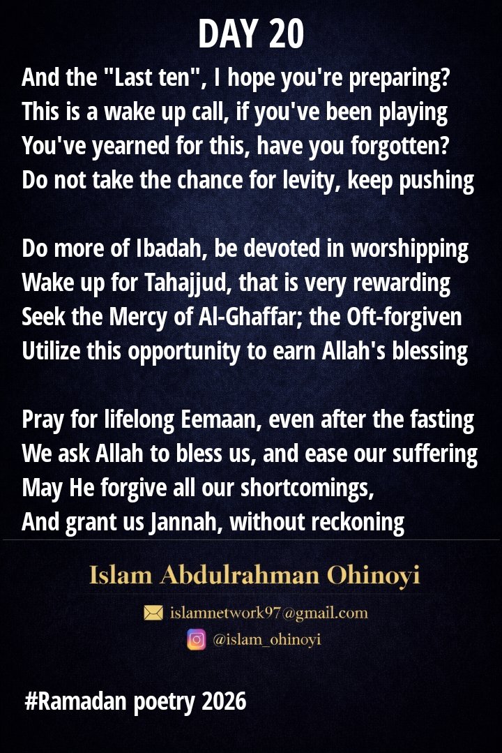 Islam_AO's tweet photo. The Prophet (SAW) said, Seek Laylatul Qadr in the last ten nights of Ramadan. (Bukhari) https://t.co/XkAxmfeHJA