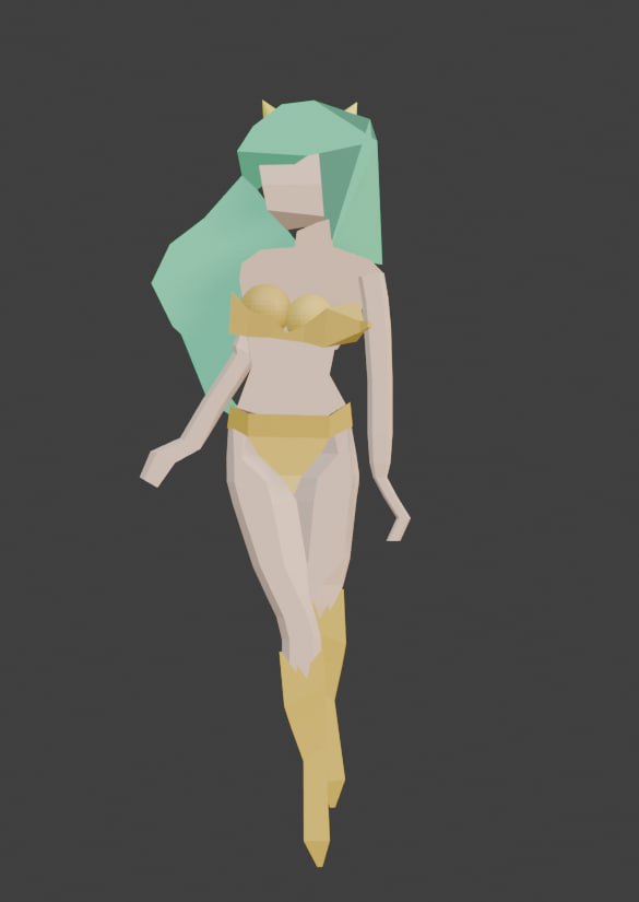 intentando un modelo low poly de lum en blender   y también mi primera vez haciendo un modelo :""p 
#uruseiyatsura #blender