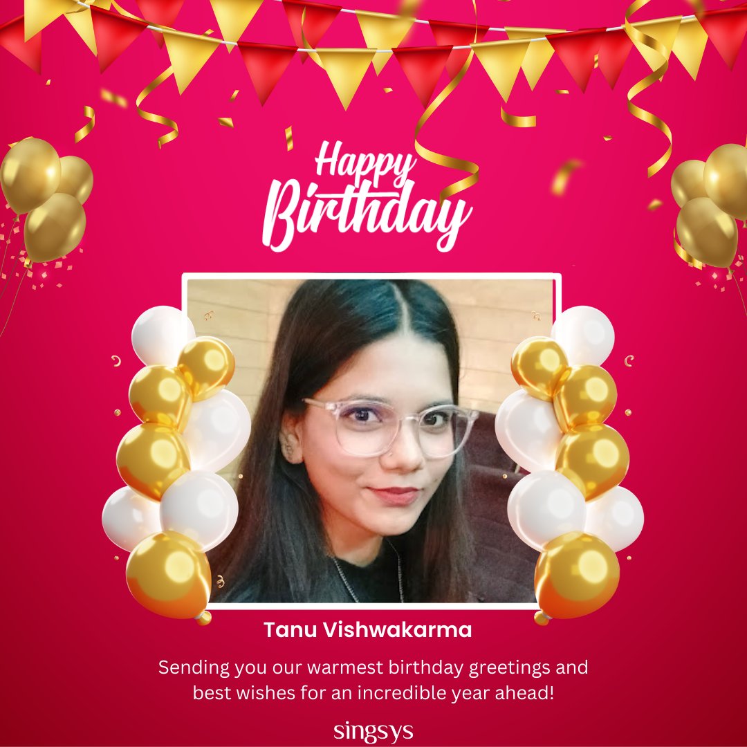singsyspteltd's tweet image. Happy Birthday! Tanu Vishwakarma Tarun Verma Saurav Biswas 
Cheers to another year! May God shower you with all the blessings you deserve as you celebrate your birthday. May this year of your life bring happiness, success, and good health. 

#Happiestbirthday  #Singsys