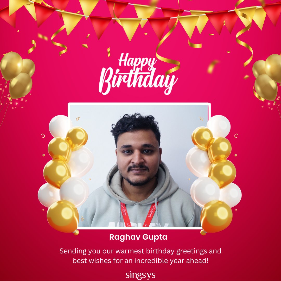 singsyspteltd's tweet image. Happy Birthday!  RAGHAV GUPTA Jai Prakash Devansh Mishra

Cheers to another year! May God shower you with all the blessings you deserve as you celebrate your birthday. May this year of your life bring happiness, success, and good health. 
#Celebration #Singsys