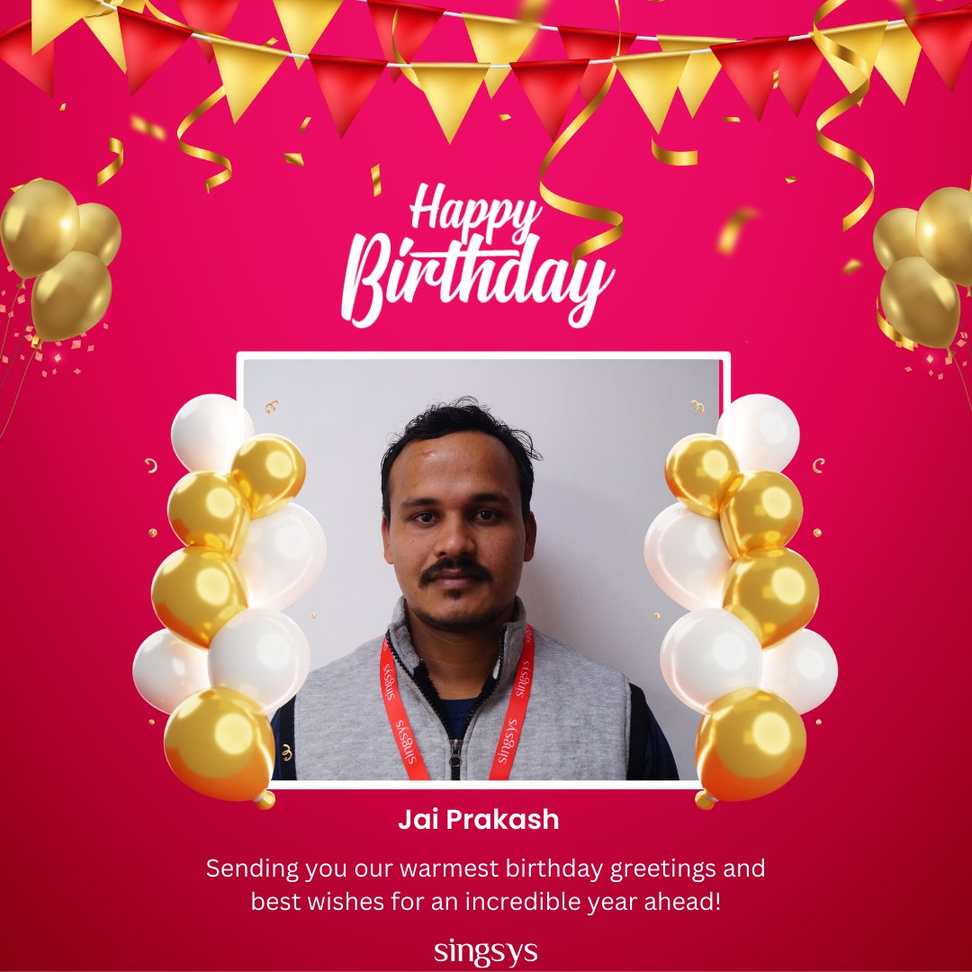 singsyspteltd's tweet image. Happy Birthday!  RAGHAV GUPTA Jai Prakash Devansh Mishra

Cheers to another year! May God shower you with all the blessings you deserve as you celebrate your birthday. May this year of your life bring happiness, success, and good health. 
#Celebration #Singsys