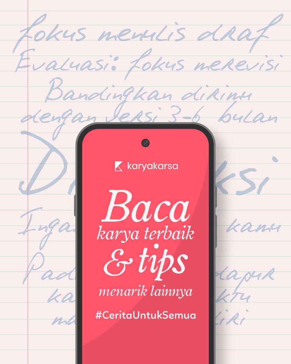karyakarsa_id's tweet photo. Proses menulis kadang berantakan, tapi justru di situlah cerita dan penulisnya sama-sama bertumbuh.
#karyakarsa #tipsmenulis #menulisnovel #berkarya #penulis #penulisnovel https://t.co/4jmu9O72J3
