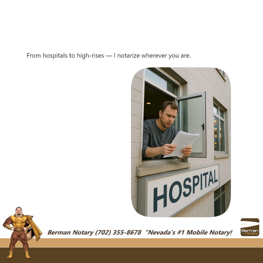 Visit us online: BermanNotary.com
#BermanNotary #MobileNotary #NevadaNotary #VegasMobileNotary
#WeNotarize #GoToNotary #VotedBestNotary #NotaryPublic