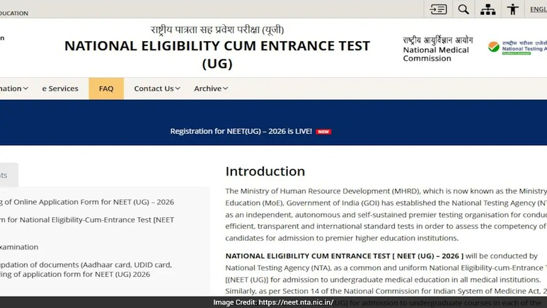 ndtveducation's tweet image. NEET UG 2026 Registration Deadline Extended To March 11: Check How To Apply
ndtv.com/education/nta-…

#NEETUG
