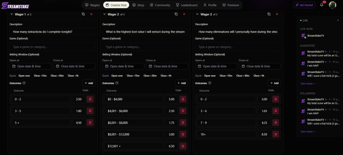 <a href="/StreamStakeTV/">Stream Stake TV</a> And some for <a href="/MarathonTheGame/">Marathon</a>