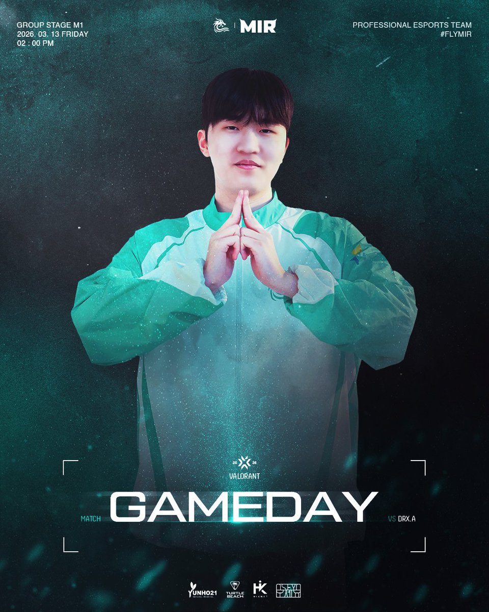 mirgg_kr's tweet image. 𝗠𝗔𝗧𝗖𝗛 𝗗𝗔𝗬: 𝗚𝗥𝗢𝗨𝗣 𝗦𝗧𝗔𝗚𝗘

🏆 2026 VALORANT Challengers KR Stage 1
⚔️ vs DRX.A
⏰ 2:00PM KST

본 경기는 중계 없이 진행됩니다.
승리할 수 있도록 많은 응원 부탁드립니다.

#flymir🌊 #VCT #VCT_CK