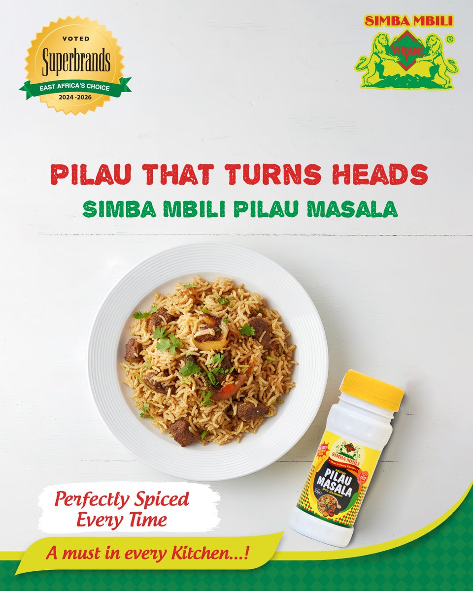 simbambilispice's tweet photo. Product post find inspo here (If your pilau isn't turning heads… we need to talk.) 
#SimbaMbili #PilauGoals #FlavorThatCounts #KenyaCooks #SpiceMagic https://t.co/K42giwYJP3
