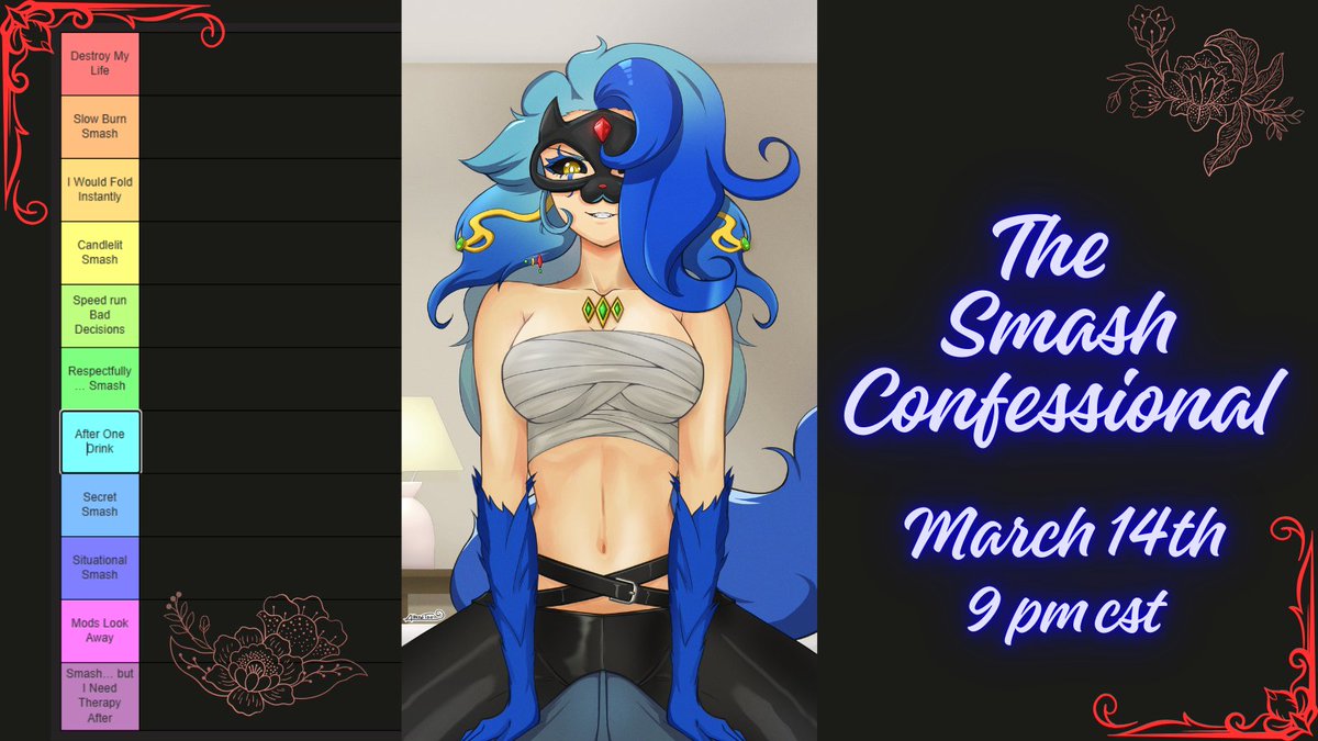 For Steak and BJ day I shall be doing a special Smash or pass.

The twist? Everyone is getting smashed!

Male Vtubers send me those safe for stream PNGs and  on the 14th we shall admire those models and see if I'm gonna regret this or not!

🎨 by @/altenatao