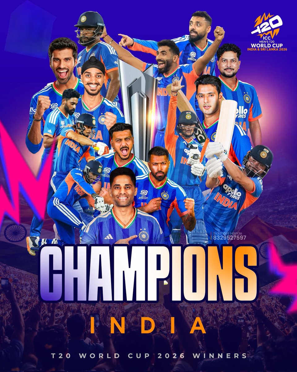 Devankmate's tweet photo. चढ़ गया रंग जीत का, 
भारत विजेता है विश्व का !!!

#T20WorldCup #T20WorldCup2026final #IndiaVsNewZealand #INDvNZ https://t.co/cAXHi2OCP5