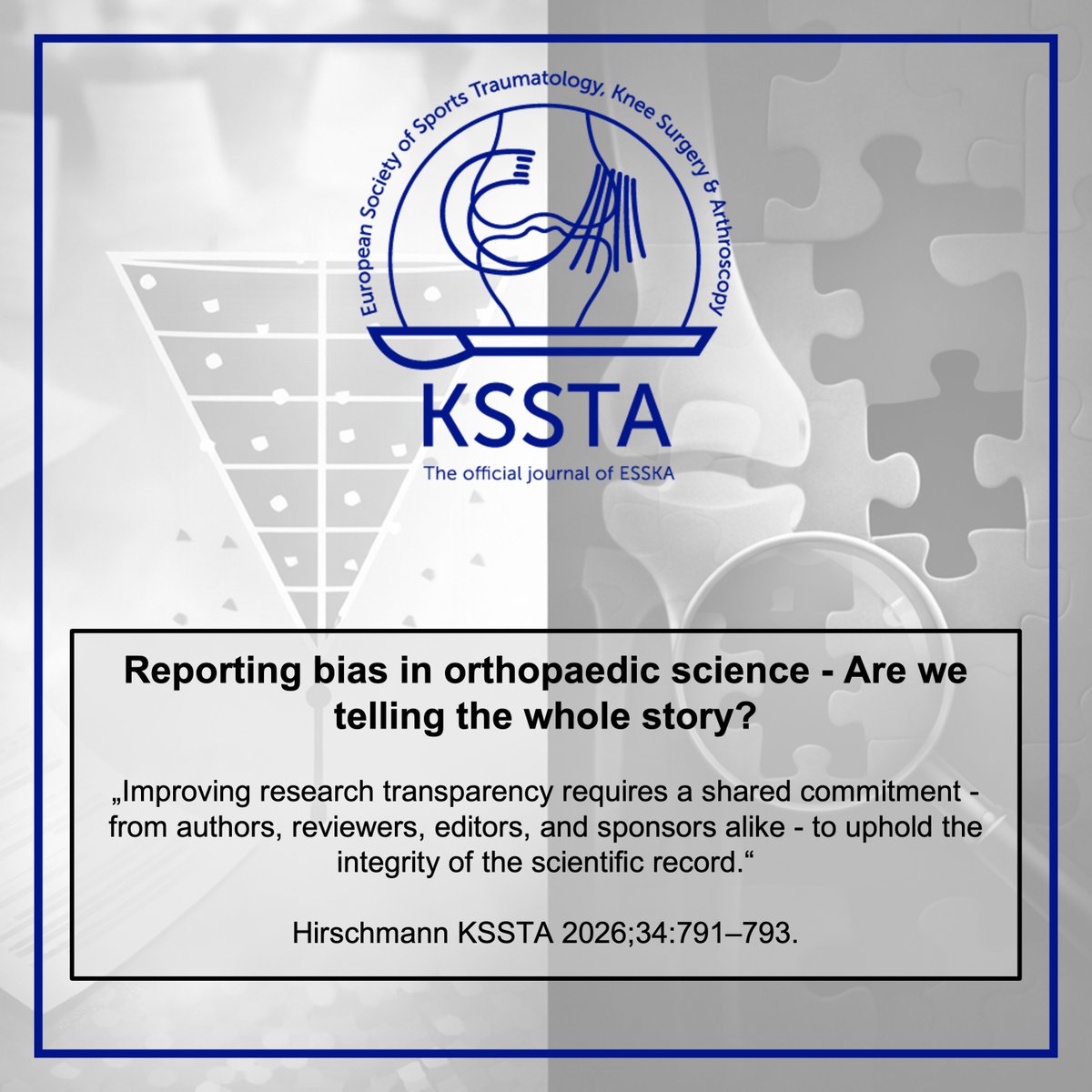 Knee Surgery, Sports Traumatology, Arthroscopy tweet media