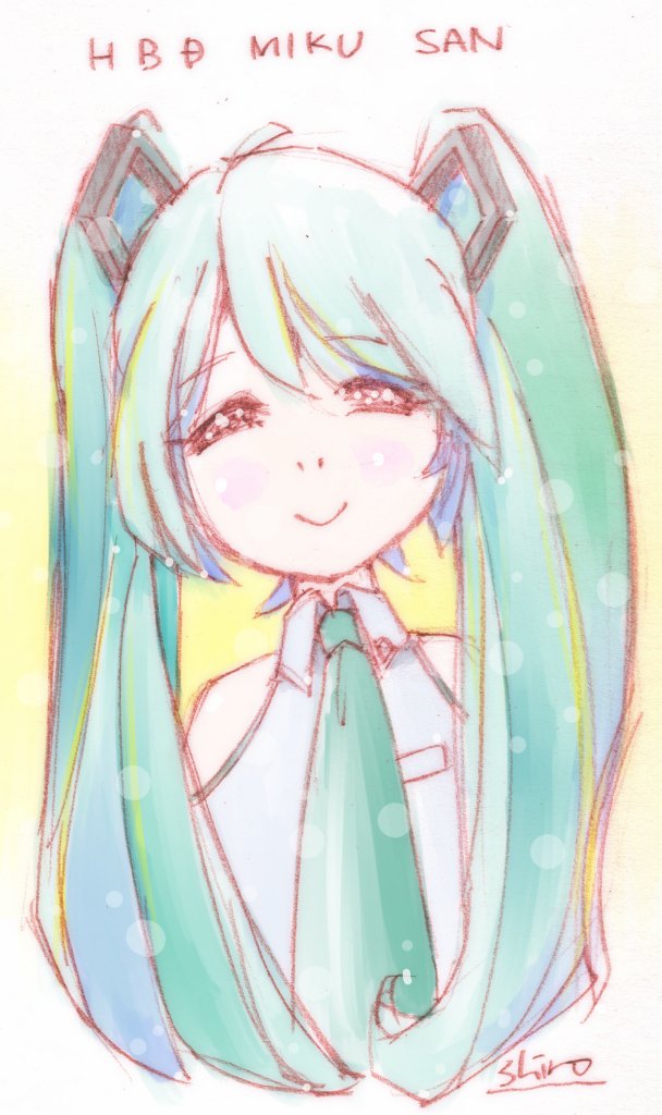 初音ミク 「#ミクの日」|し ろ（ 築 ５ ６ 年 ・ 心 不 全 療 養 中 ）のイラスト