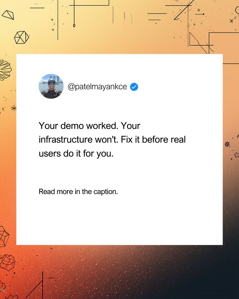 LinearloopHQ's tweet photo. Your AI demo worked perfectly. Then real users showed up.
Cold starts, memory crashes, API timeouts.

Production LLMs aren't a model problem. They're an infrastructure problem.
Latency is a product decision. https://t.co/oqiTylgxud